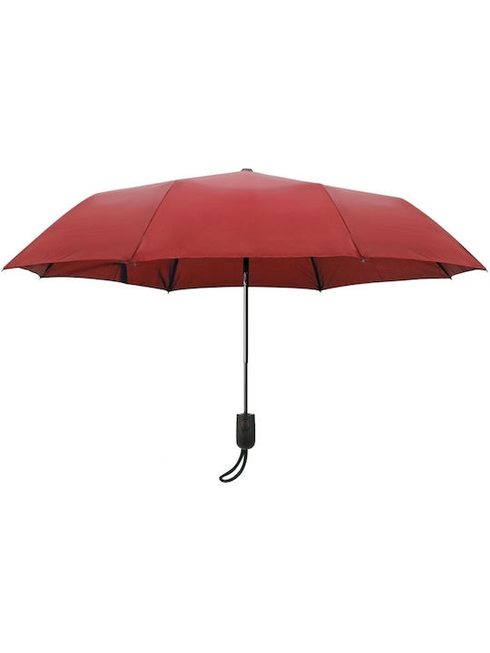 Lampa Compact Midi Αντιανεμική Αυτόματη Ομπρέλα Βροχής Σπαστή Μπορντό