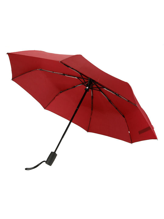 Lampa Compact Top Αντιανεμική Αυτόματη Ομπρέλα Βροχής Σπαστή Μπορντό