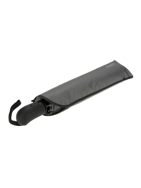 Lampa Compact Midi Αντιανεμική Αυτόματη Ομπρέλα Βροχής Σπαστή Γκρι