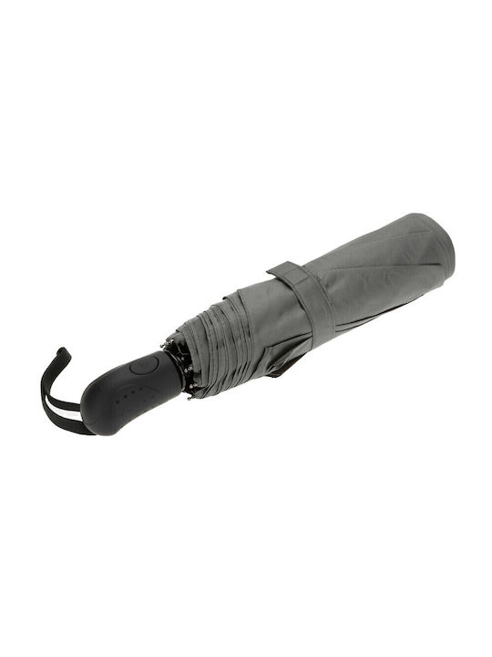 Lampa Compact Midi Αντιανεμική Αυτόματη Ομπρέλα Βροχής Σπαστή Γκρι