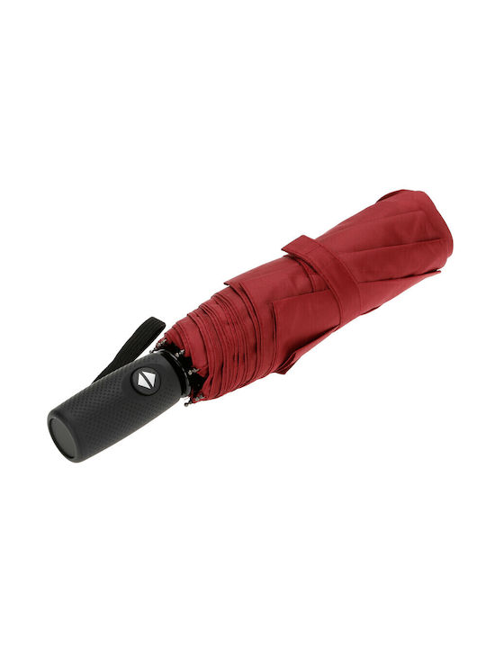 Lampa Compact Top Αντιανεμική Αυτόματη Ομπρέλα Βροχής Σπαστή Μπορντό