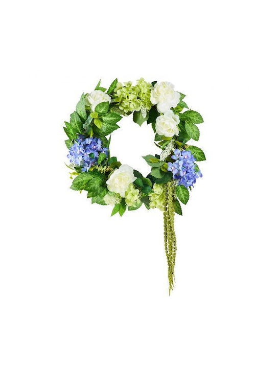Vevor Artificial Decorative Wreath 23 Inches Blue White Green Hydrangeas Roses Zshhxqhtmlbl4g2okv0