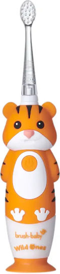 Brush Baby Wildones Children's Electric Toothbrush with Chronograph for 0m+ Tiger with Replacement Heads