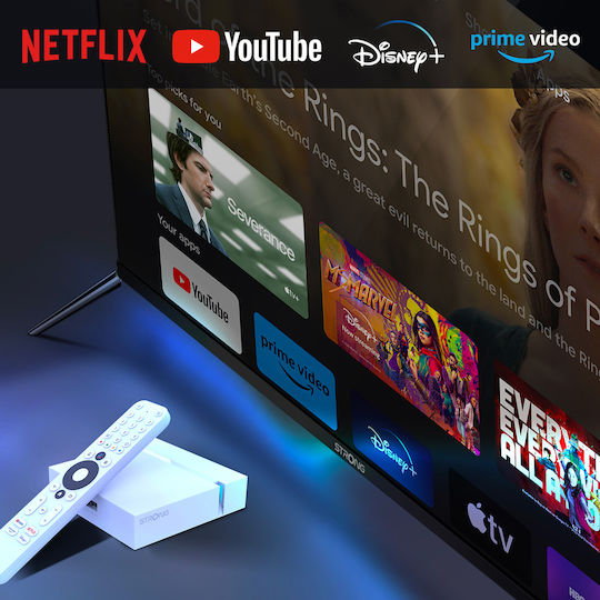 Strong TV Box LEAP-S3+ V2 4K UHD with WiFi USB 2.0 2GB RAM and 2GB Storage Space with Operating System Android and Google Assistant