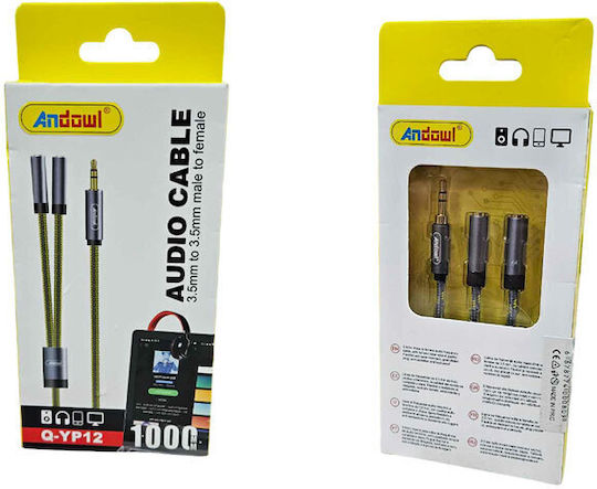 Andowl Audio Cable 3.5mm Male to Dual Female Q-yp12