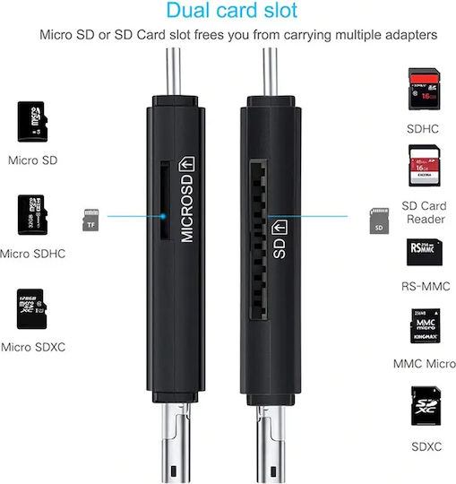 4in1 Card Reader Micro+2.0 A+type C+lightning