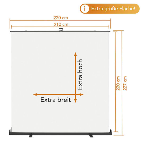 Walimex Roll-up Панел Фотографско Фон Текстилен 210x220см Бял