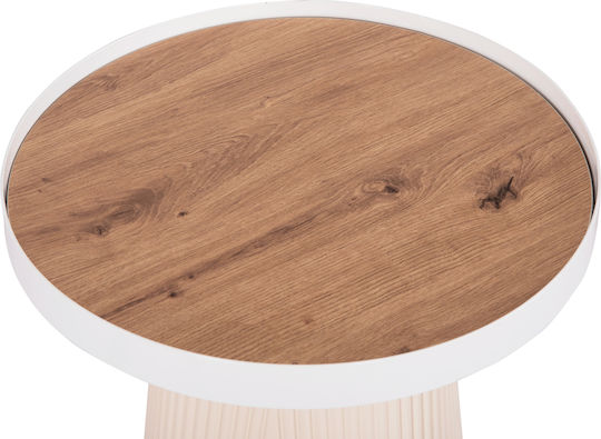Round Central Coffee Table Duncan Wooden Cream 2 Pieces M52xL52xH51cm