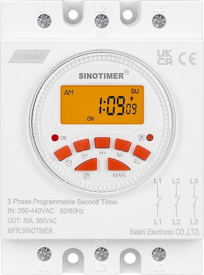 Comutator automat cu temporizator 380V 30A Sinotimer programabil CN109S-380V-30A
