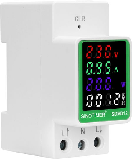 Single-phase Electric Energy Meter Sinotimer 50-300v 100a Led Display Reset Function Illuminated Sdm012-2