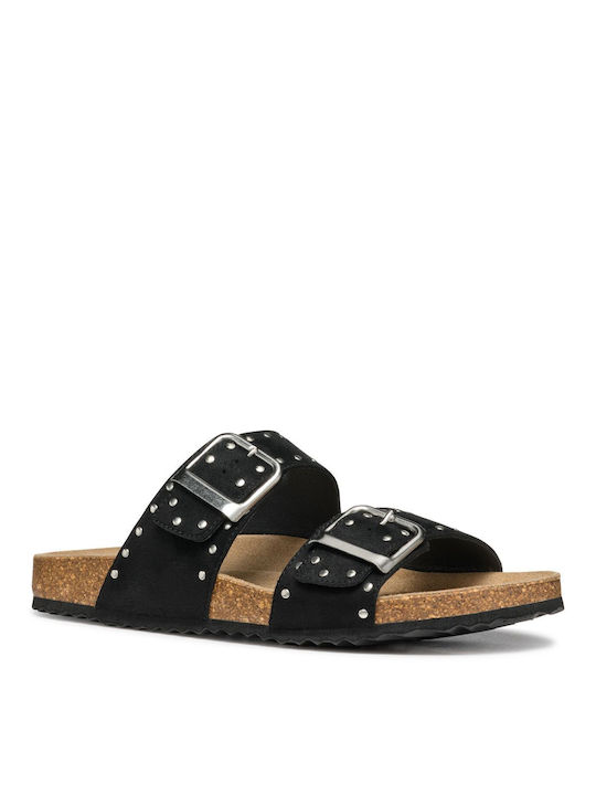 Geox D Brionia Women's Flat Sandals in Black Color