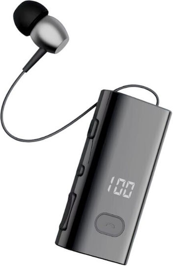 F908 In-ear Bluetooth Handsfree Ακουστικό Πέτου Μαύρο