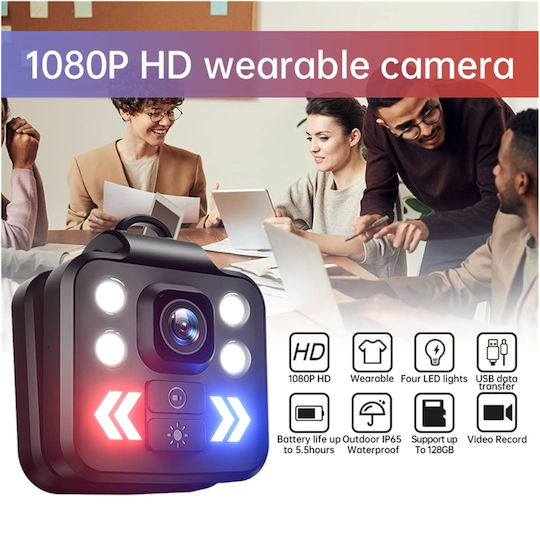 Portable Mini Camera 1080p Fhd Video Recording Led Flashlight Alert Mode Any Situation