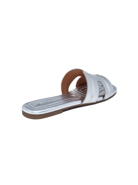 Carolina Santos Women's Flat Sandals in Silver Color