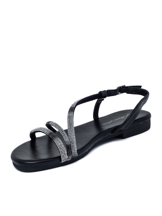 Women's Flat Sandals in Black Color