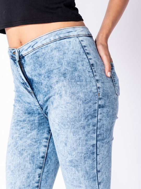 Γυναικείο Jean Παντελόνι με Σκισίματα Jeggings μπλε