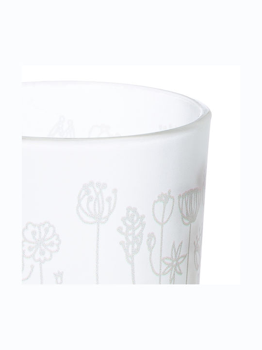 ArteLibre Flower Σετ Κηροπήγια Γυάλινα σε Λευκό Χρώμα 7x7x7εκ. 9τμχ