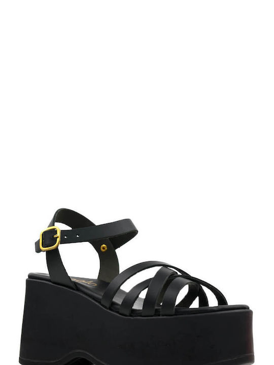 Black Platforms with Thin Straps