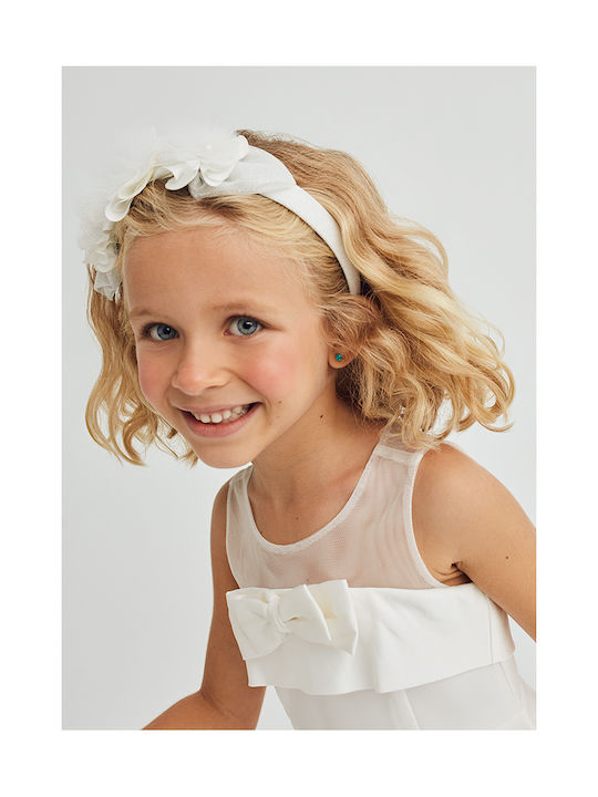 Abel & Lula Beige Kids Headband with Flower