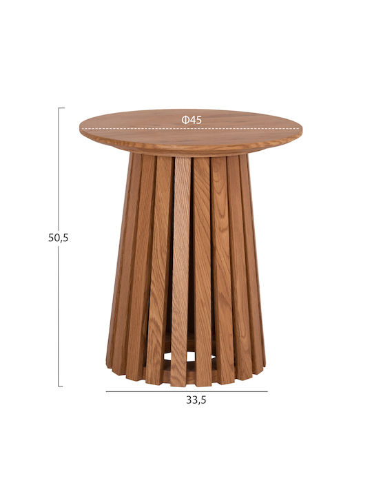 Round Side Table Talbert Wooden Natural Wood 2pcs L43xW43xH45cm.
