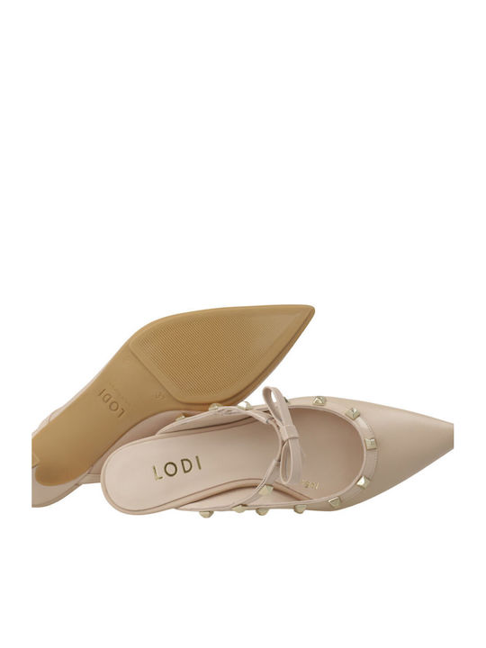 Leder Pumps mit Riemchen & mittelhoher Absatz Rosa