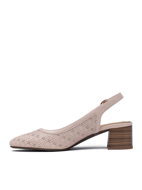 Pumps mit Riemchen Beige