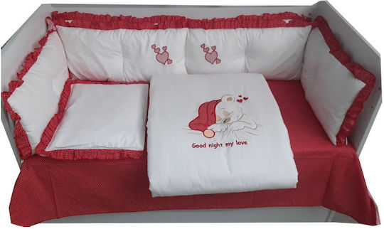 Beboulino Σετ Κούνιας Sweet Sleep Κόκκινο 7τμχ