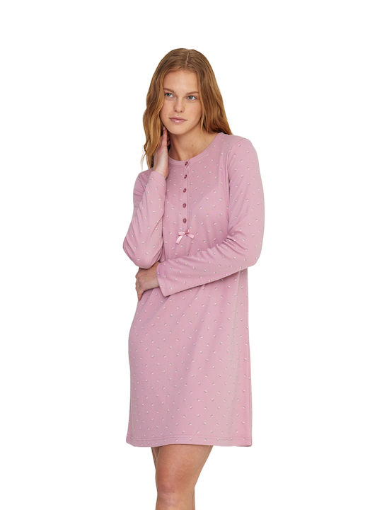 Noidinotte Winter Cotton Women's Nightdress Rose