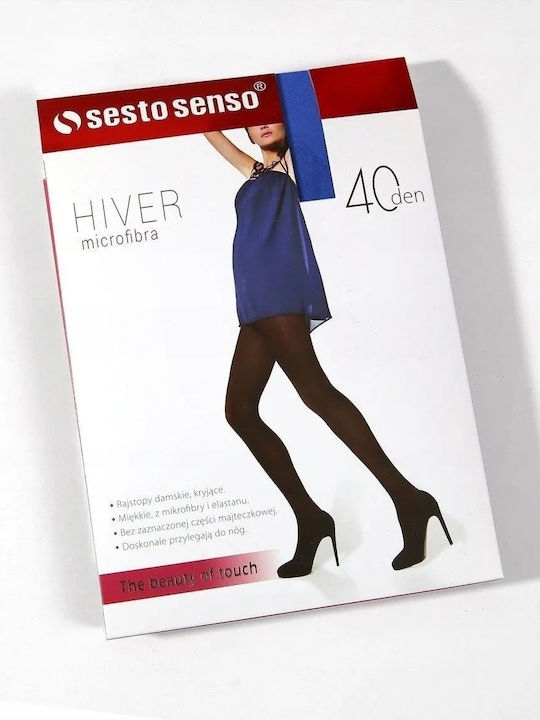 Rouxaki Women's Pantyhose Opaque 40 Den Black