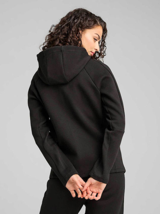 Evostripe Long Women's Sweatshirt Jacket Hooded Puma Black