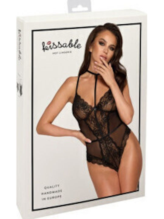 Küssbarer Erster Kuss Schwarzer Bodysuit
