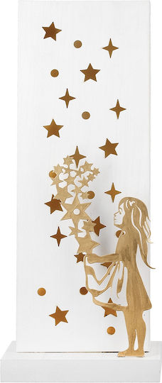 Stand Relief LED Rectangular Star Girl Star Pattern MDF White PU 4 14x8x34.5cm