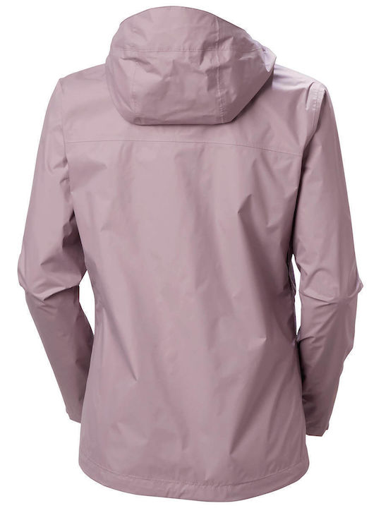 Loke Women's Short Sports Jacket for Winter with Hood Purple