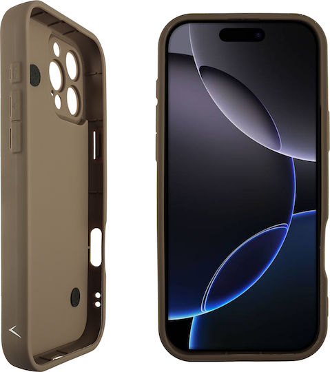 Volte-Tel Butterflies Strap Back Cover Silicone with Strap Brown (iPhone 16 Pro Max)