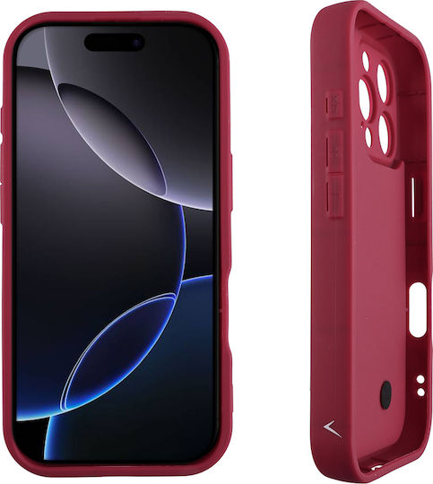 Volte-Tel Hearts Strap Back Cover Silicone with Strap Burgundy (iPhone 16 Pro Max)
