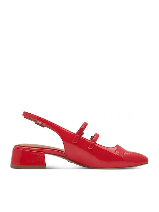 Patent Leather Red Heels with Strap