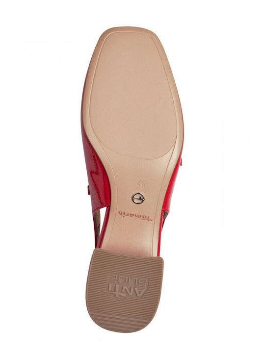 Patent Leather Red Heels with Strap