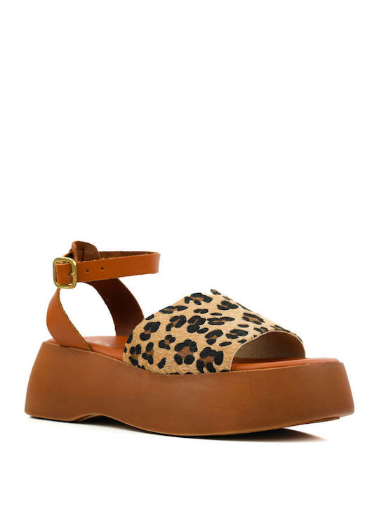 Leopard Flatforms Wide Front Strap