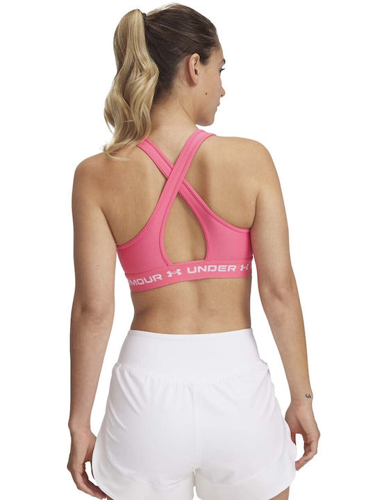 Under Armour Crossback Mid Bra Frauen Sport-BHs Sport-BH Rosé