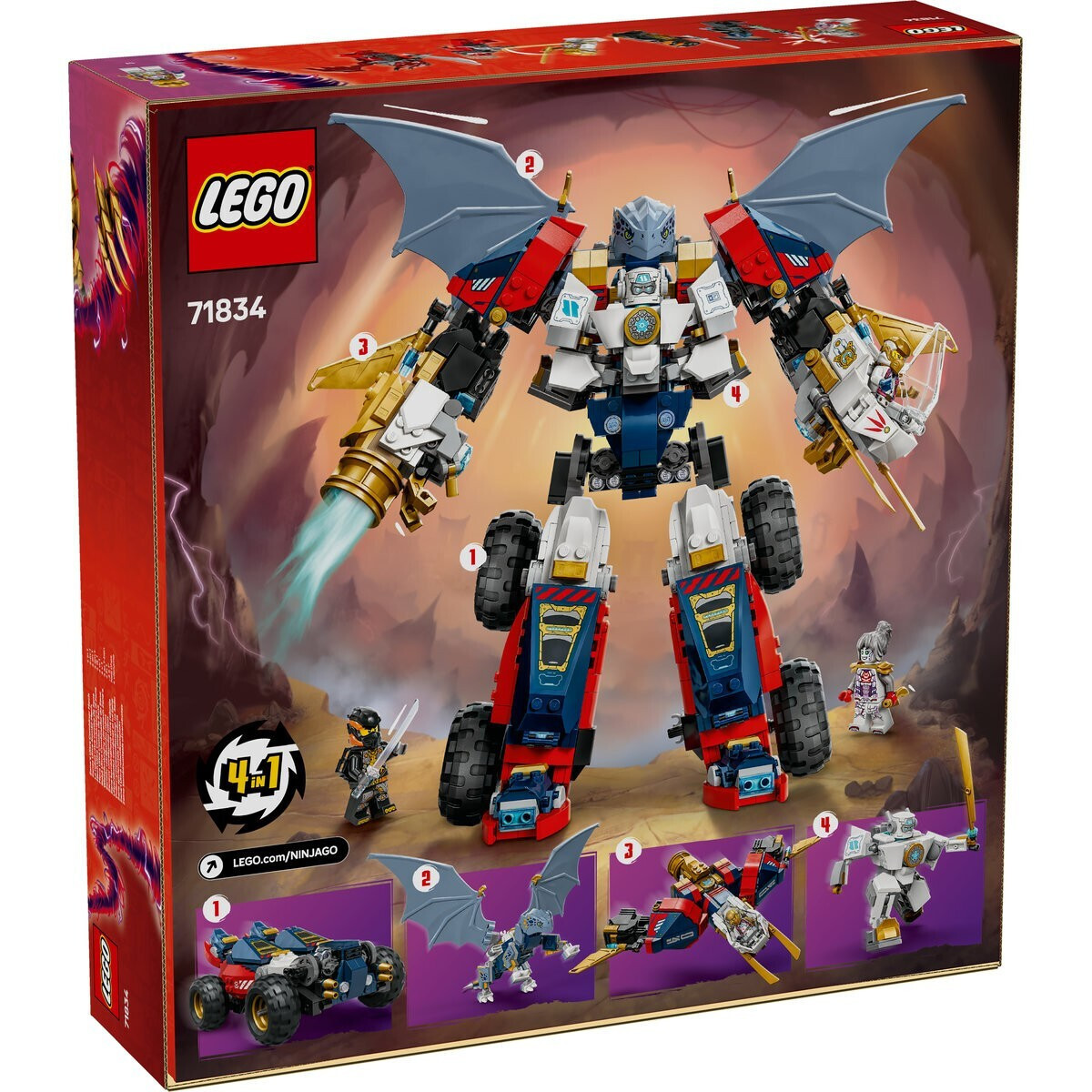 LEGO Ninjago Zane's Ultra Combiner Mech pentru 9+ Ani 1187buc