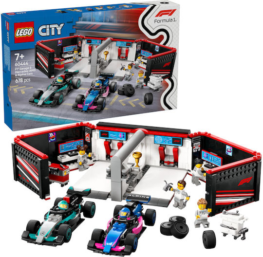 LEGO City F1® Garaj & Mașini Mercedes-AMG & Alpine pentru 7+ Ani 678 Bucăți