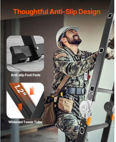 Vevor Vielfachzweckleiter aus Aluminium 4x5 mit maximaler Höhe von 5.8m