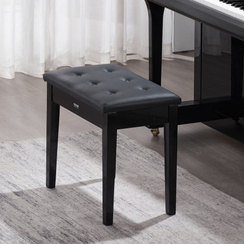 Vevor Piano Bench Keyboard Storage Padded Seat Wooden Vanity Library Stool