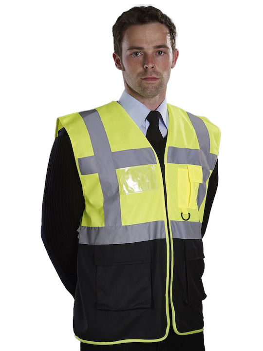 Yoko HVW801 Bărbați Vestă de siguranță cu benzi reflectorizante Galben