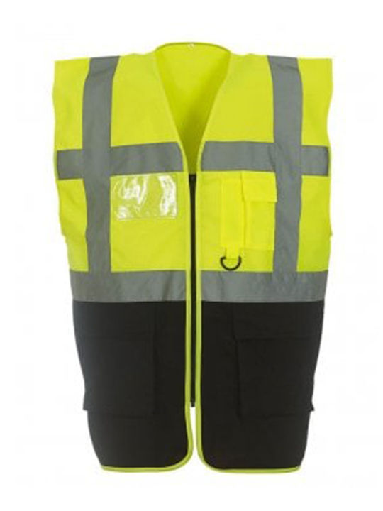 Yoko HVW801 Bărbați Vestă de siguranță cu benzi reflectorizante Galben