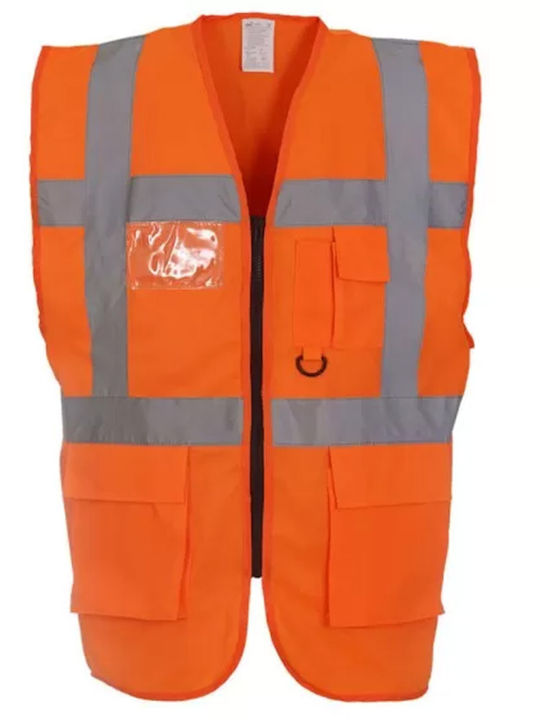 Yoko Safety Vest with Reflective Film Orange Fluo Orange/Royal