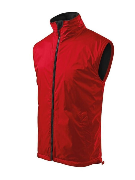Rimeck Ανδρικό Γιλέκο Εργασίας με Επένδυση Fleece Κόκκινο