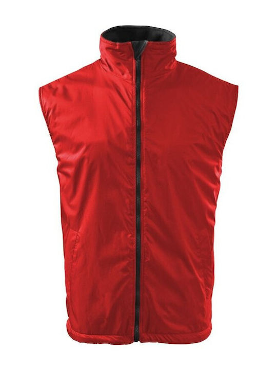 Rimeck Bărbați Vestă de siguranță cu căptușeală din fleece Roșu Rimeck Bărbați Vestă de siguranță cu căptușeală din fleece Roșu