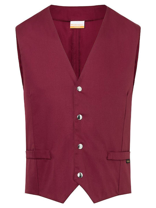GGM Gastro Bărbați Vestă de siguranță Burgundy GGM Gastro Bărbați Vestă de siguranță Burgundy