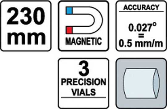 Vorel 16300 Wasserwaage Aluminium Magnetisch 23cm